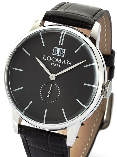 Locman 1960's Collection Big Date Quartz Dress Watch with 41mm Case #0252V01-00BKNKPK