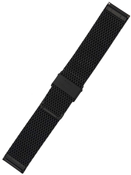 STAIB Polished Finish Black IP Milanaise Mesh Bracelet #ST-BK-2906-20812SBL (Straight End, 20mm)