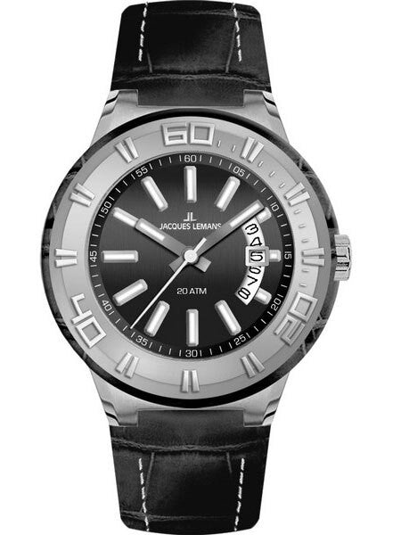 Jacques Lemans Miami 50mm Sport Watch with Panoramic Date #1-1770A