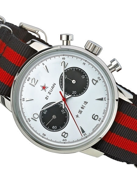 Seagull 1963 Hand Wind Mechanical Chronograph with White Dial #6488-2901W
