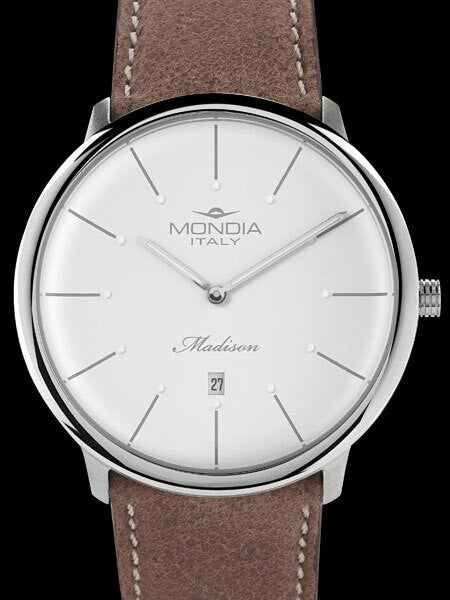 Mondia Madison Thin Quartz Dress Watch with White Dial #MI752SS-01SL-CP