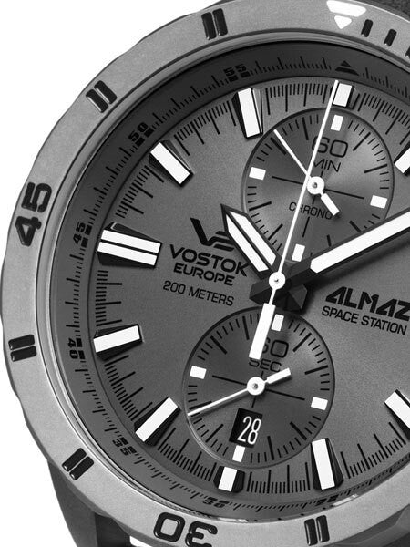 Vostok-Europe Almaz Titanium Two-Eye Quartz Chronograph with 60-Minute Stopwatch #320H264