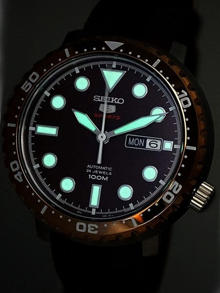 Seiko 5 Sports Automatic 24-Jewel Bottle-Cap, Root Beer Watch #SRPC68K1