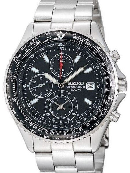 Seiko Flightmaster Quartz Chronograph with Stop-Watch, slide-rule