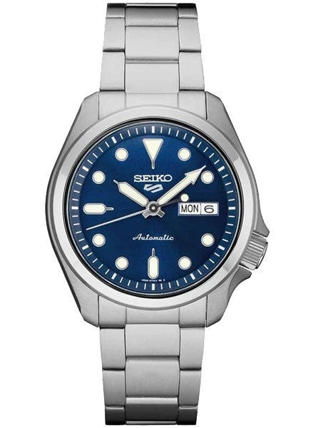 Seiko 5 Sports 24-Jewel Automatic Watch with Blue Dial and SS Bracelet #SRPE53
