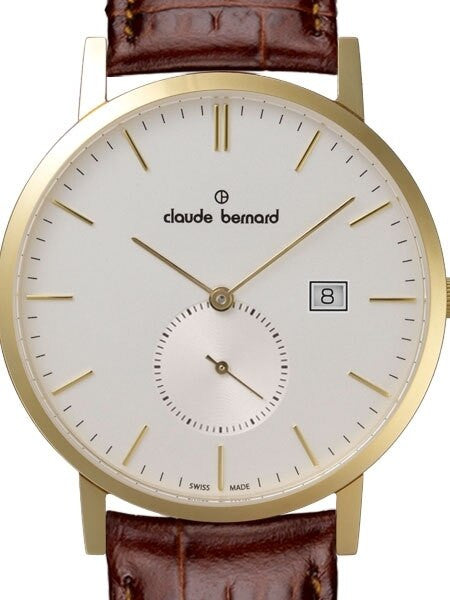 Claude Bernard Gold Tone Quartz Dress Watch with Small Seconds Sub-Dial #65003-37J-AID
