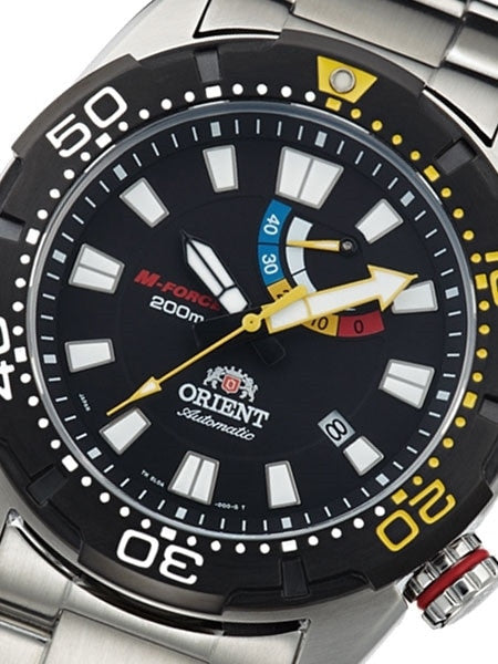 Orient M-Force Bravo Automatic Black Dive Watch with Power Reserve Meter #EL0A001B