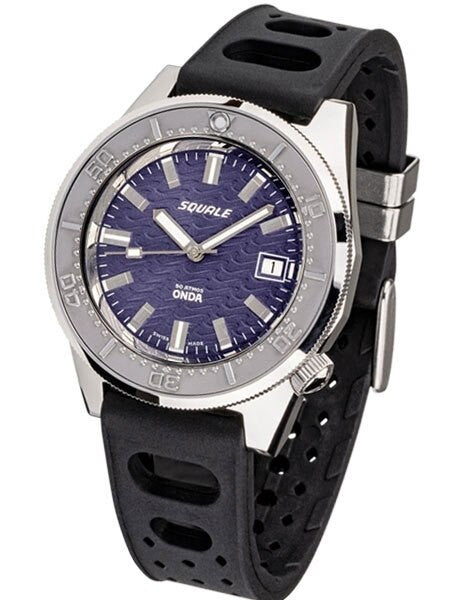 Squale 500 Meter Swiss Made Automatic Dive Watch with Blue Dial  #1521-026-Onda-B