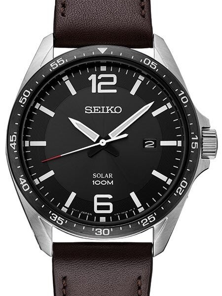 Seiko Solar Powered Watch with 43mm Case, Stainless Steel Bracelet