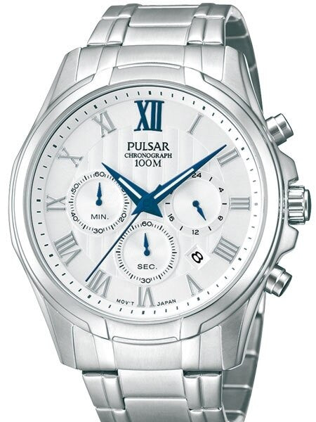 Pulsar Quartz Chronograph Watch with Stopwatch and 24-Hour Sub-Dial #PT3399