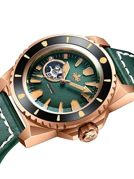 PHOIBOS Leviathan 500-Meter Automatic Dive Watch with Bronze Case, DD AR Sapphire Crystal #PY027A