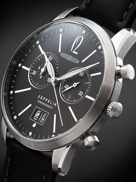 Graf Zeppelin Flatline Big Date, Chronograph Watch with Anthracite Dial #7386-2
