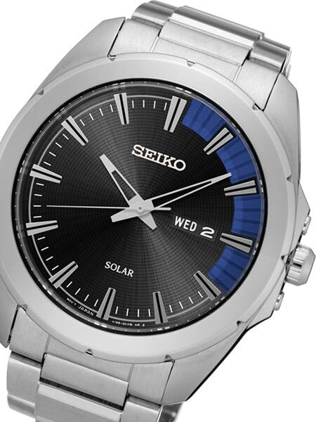 Seiko ReCraft Series Solar Watch with 45mm Stainless Steel Case and Bracelet #SNE415