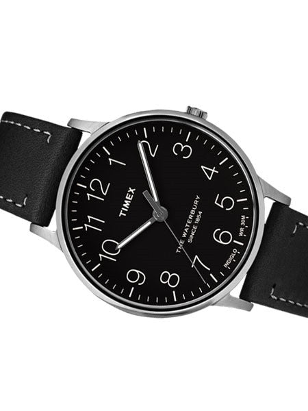 Timex 40mm Waterbury Quartz Watch with Black Dial and INDIGLO Night-Light #TW2R25500ZA