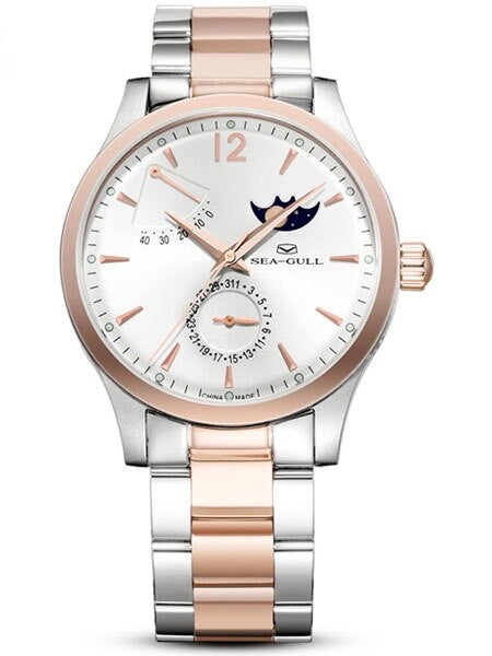Sea-Gull 41mm Automatic Dress Watch with Power Reserve, Moonphase #217.423