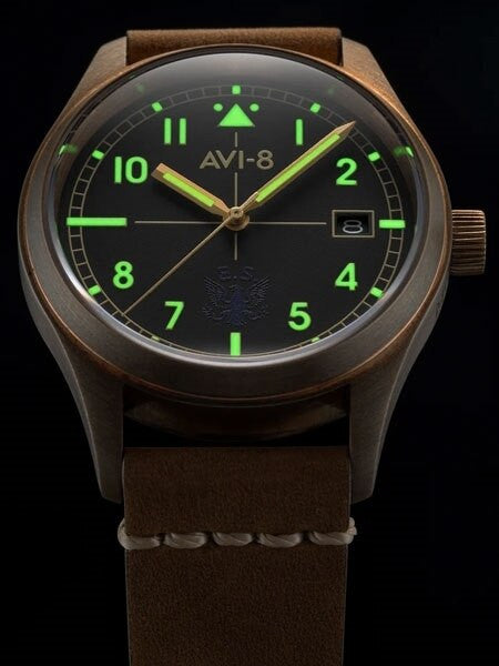 AVI-8 Flyboy Eagle Squadron Bronze Pilot Watch with an Automatic Movement, AR Sapphire Crystal  #AV-4071-01