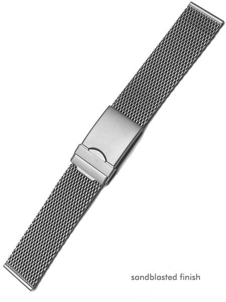Vollmer Sand Blasted Mesh Bracelet with Adjustable Deployant Clasp #90460H3 (20mm)