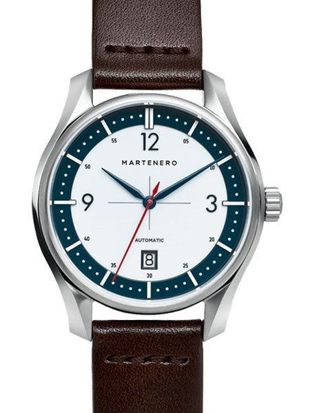 Martenero Kerrison Automatic Watch with White Dial, Sapphire Crystal #KER001