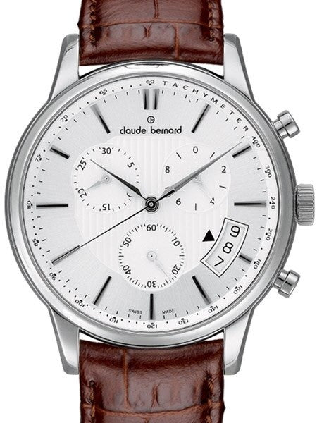 Claude Bernard Classic Open Date Chronograph Watch with Sapphire Crystal #01002-3-AIN