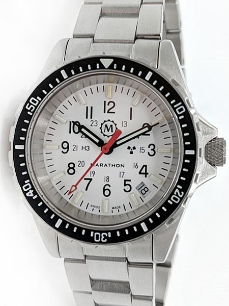 Marathon (Medium) Swiss Made, Arctic TSAR Quartz Military Divers Watch with Sapphire Crystal #WW194027Brace-NM-WD