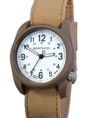 Bertucci DX3 Canvas Polycarbonate Unibody Watch, Sahara Comfort Band, White Dial - 11088