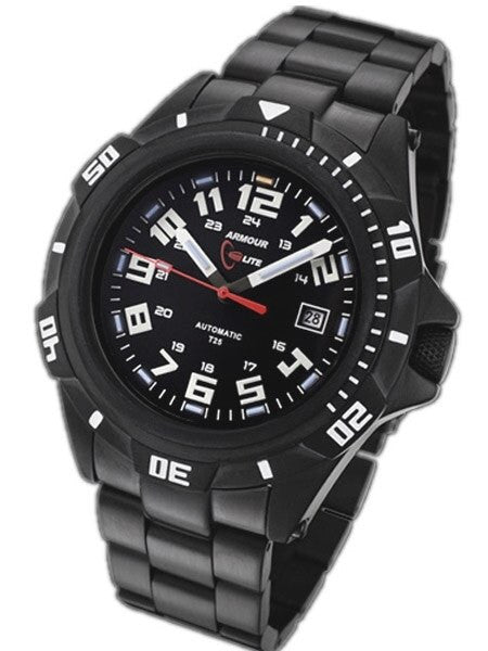 Armourlite Automatic Watch with Tritium Illumination, 45mm Black PVD Case and Bracelet #AL401