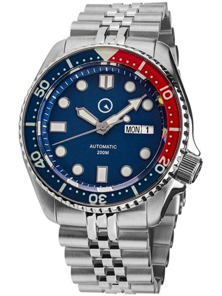 Islander Automatic Dive Watch with Solid-Link Bracelet, AR Sapphire Crystal, and Luminous Sapphire Bezel Insert #ISL-19