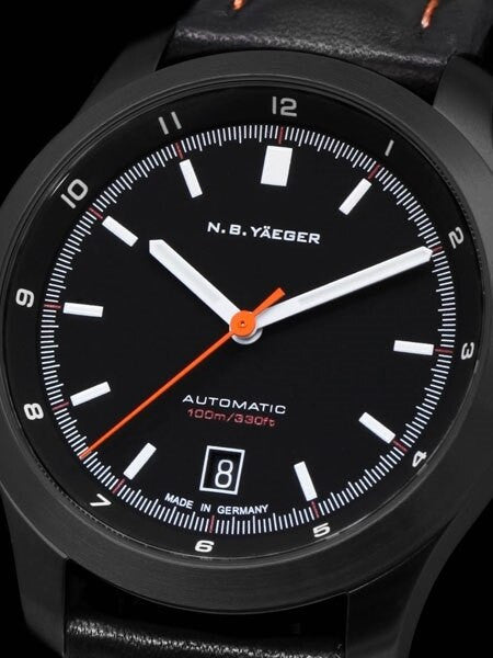 NB Yaeger Swiss Automatic Pilot Watch with Sapphire Crystal #BLACKBIRD-PVD-C2