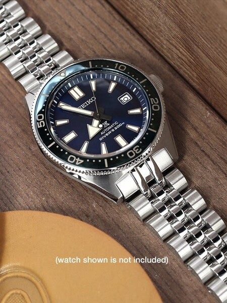 Strapcode 20mm Angus-J "Louis" Stainless Steel Watch Bracelet Seiko SBDC053 V-Clasp, Brushed #SS201820B086