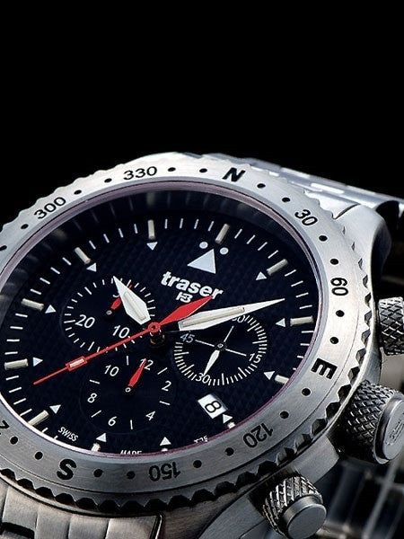 Traser Jungmann Aviator Chronograph Watch with Sapphire Crystal, 12-hour Totalizer #100369