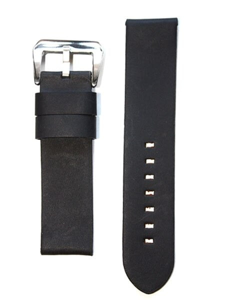 Panerai-Style Italian Vintage Black Leather Watch Strap #DIY-38330