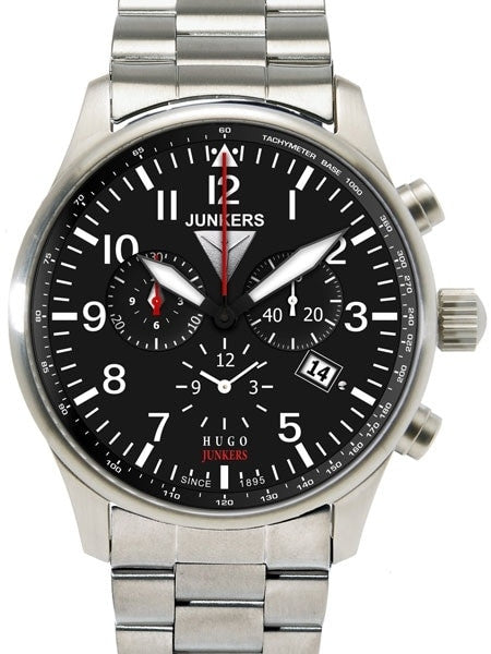 Junkers 150 Years Hugo Junkers Chronograph Alarm Watch with Bracelet #6684M-2