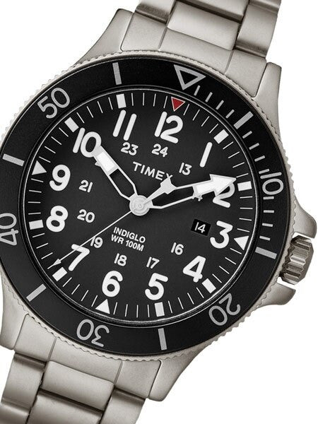Timex 43mm Allied Coastline Quartz Watch with Black Dial and INDIGLO Night-Light #TW2R46100VQ