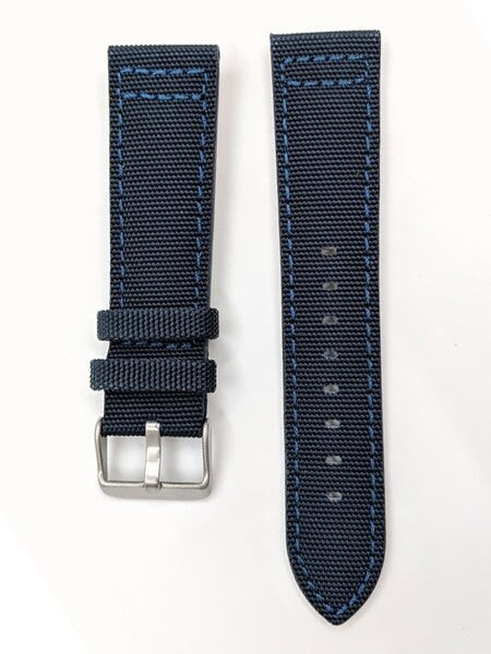 Toscana Blue Canvas with Leather Backing Watch Strap #INS-CAN40