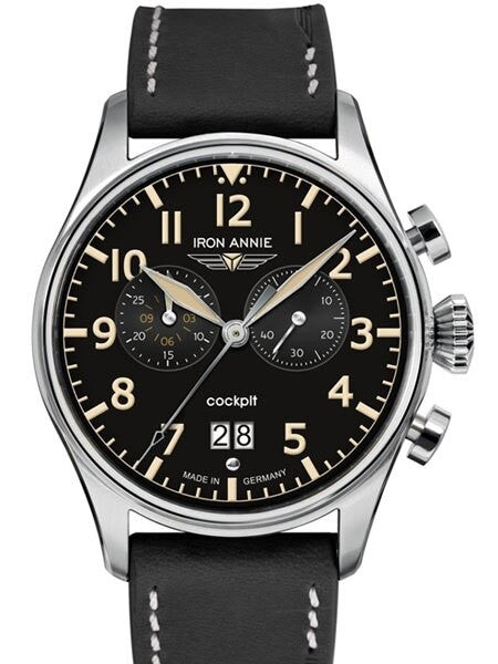 Iron Annie Quartz Chronograph Watch with Stopwatch and 12-Hour Totalizer #5186-2