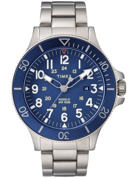 Timex 43mm Allied Coastline Quartz Watch with Blue Dial and INDIGLO Night-Light #TW2R46000VQ