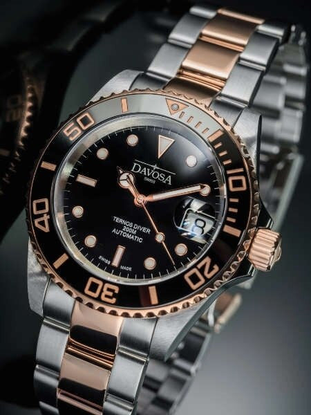 Davosa Two-Tone Ternos Swiss Automatic 200 Meter Dive Watch #16155565