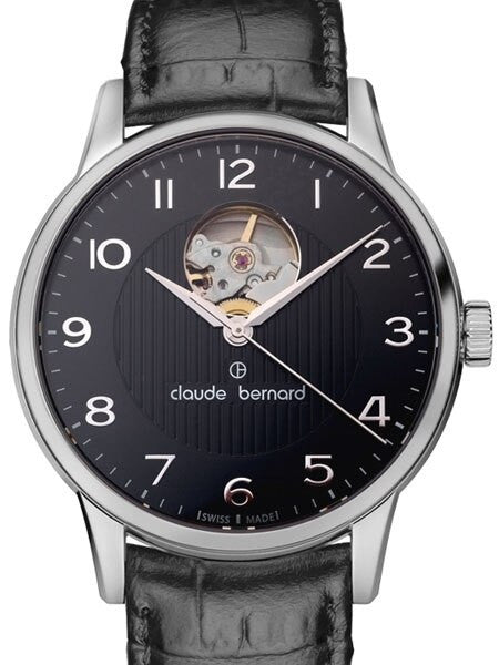 Claude Bernard Swiss Made ETA Automatic Open-Heart Watch #85017-3-NBN
