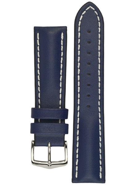 Hirsch Blue Heavy Calf Leather Watch Strap #014750-80