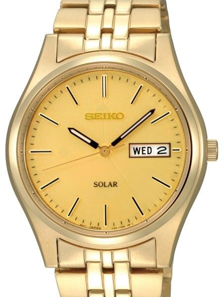 Seiko Core Series Solar Watch with 37mm Goldtone Case and Bracelet #SNE036