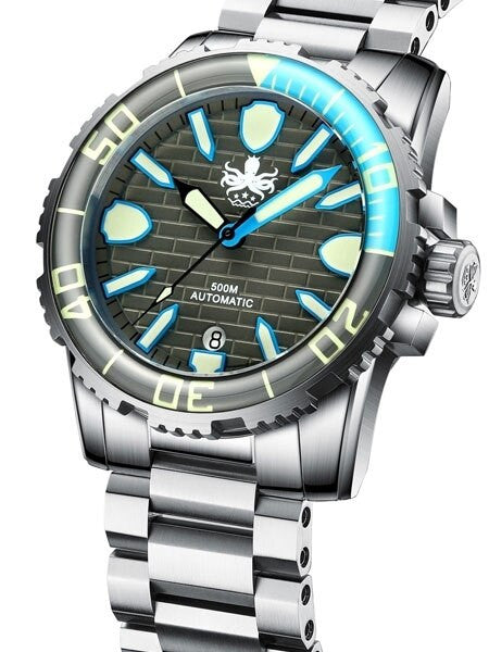 PHOIBOS 500-Meter Great Wall Swiss ETA Automatic Dive Watch with DD AR Sapphire Crystal #PY022E