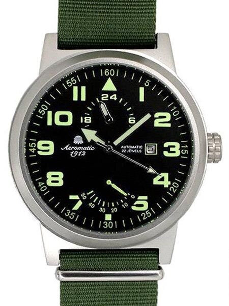 Scratch and Dent - Aeromatic 1912 Automatic Watch with 24-hr Sub Dial and Power Reserve #A1351
