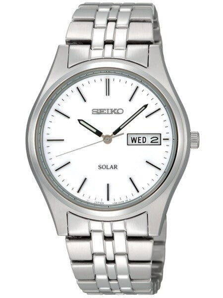 Seiko Core Series Solar Watch with 37mm Stainless Steel Case and Bracelet #SNE031
