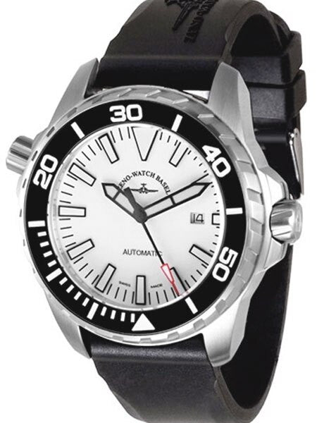 Zeno 500 Meter Pro Dive Watch with White Dial and Swiss ETA Automatic Movement #6603-a2