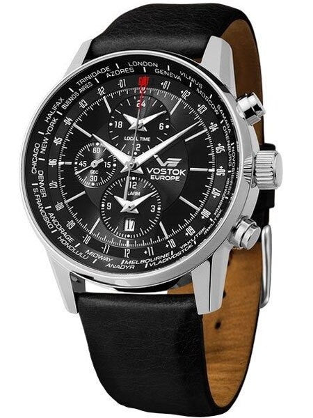 Vostok-Europe Gaz-Limo World-Time GMT Watch with Alarm #560A254
