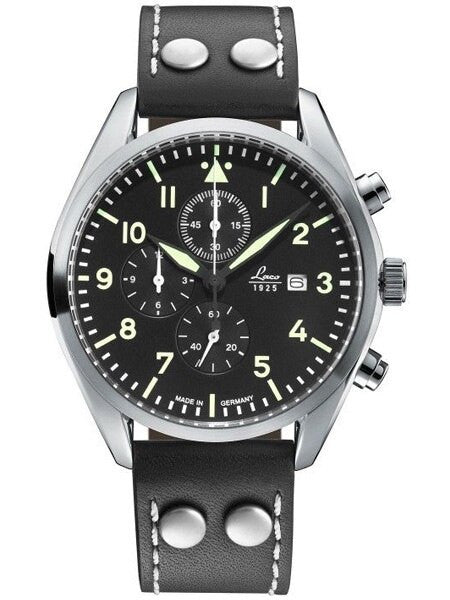Scratch and Dent - Laco Trier Type C Dial Chronograph Watch with 12-hour Totalizer #861915