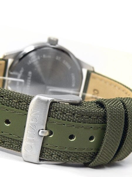 Citizen Champagne Dial Quartz Watch with Green Nylon Strap #BI1050-05X