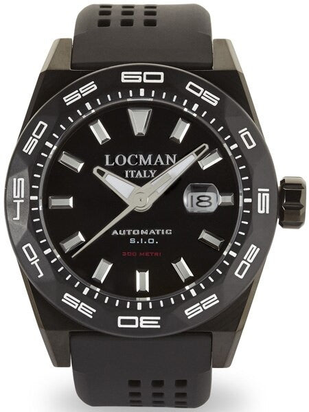 Locman Stealth 300 Meter Automatic Dive Watch with 46mm Black PVD Case #215BKPVBKSTBKR