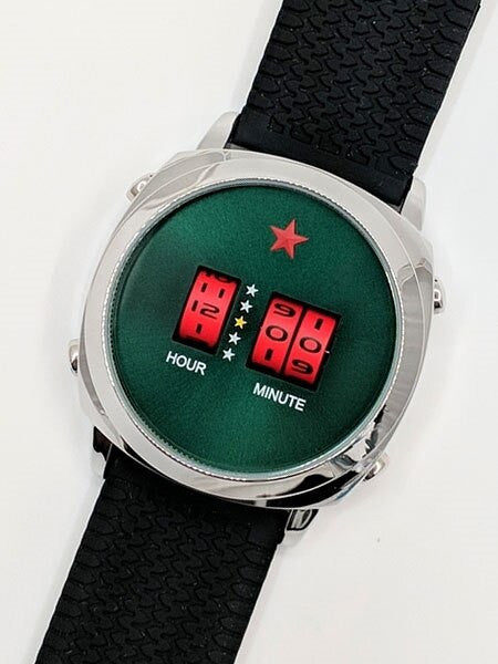Red Star Quartz Drum Roller Watch with 44mm Case #8395G-E