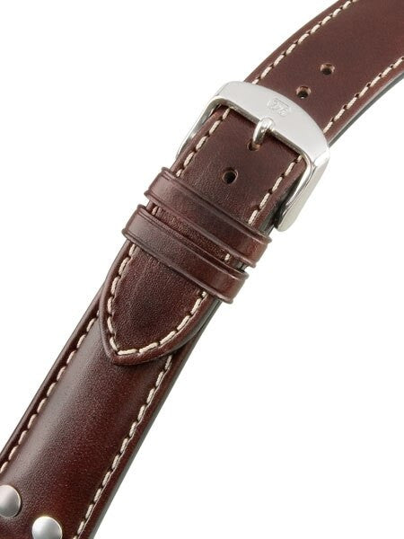 Di-Modell Ikarus Oiled Calfskin Leather, Aviator Style Watch Strap with Rivets #122528